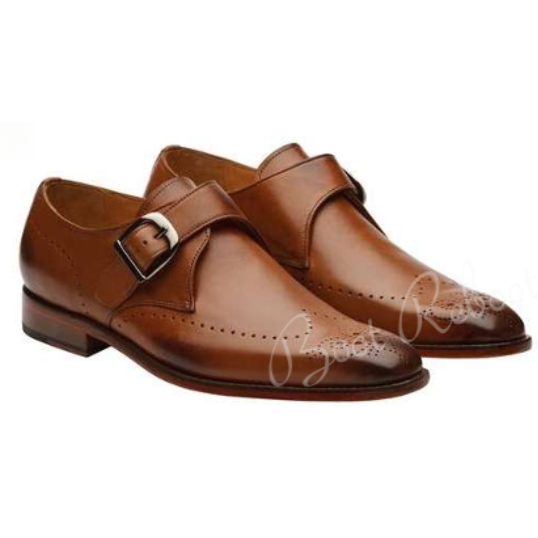 Leather Single Monks Shoes